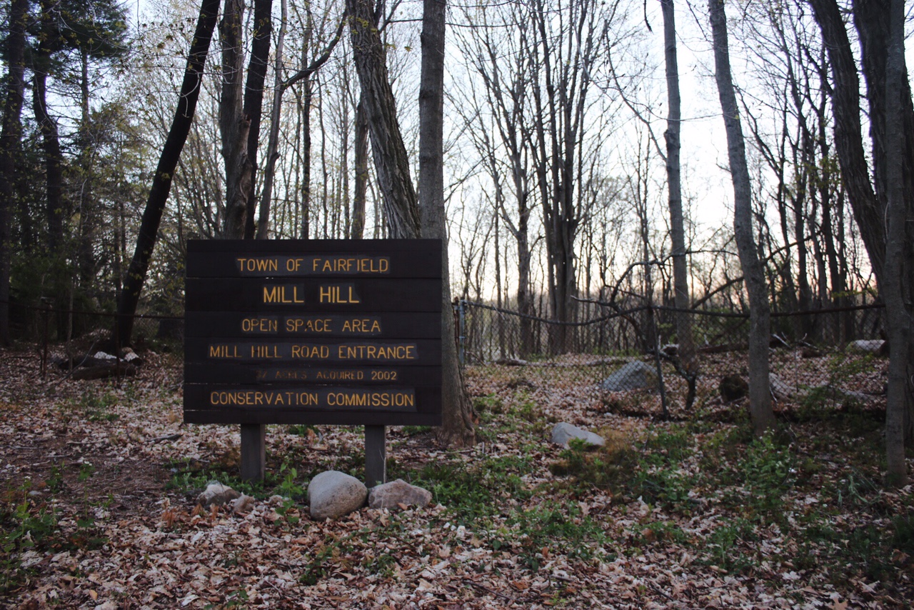 Town of Fairfield Mill Hill Open Space April 30 May Sign