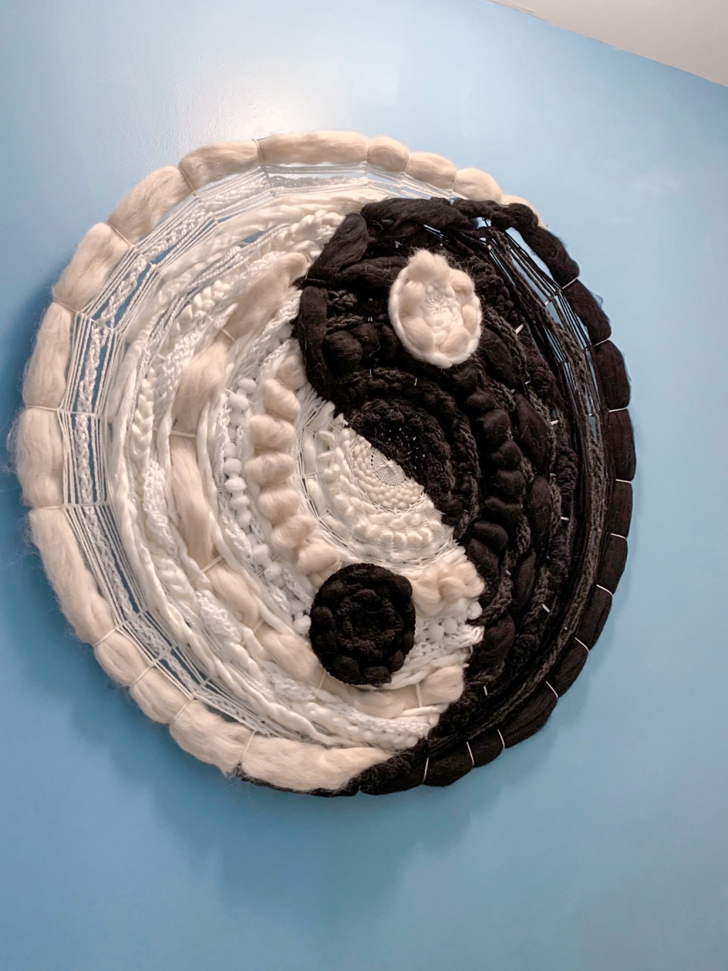 DIY Large Circular Yin Yang Weaving Wall Art